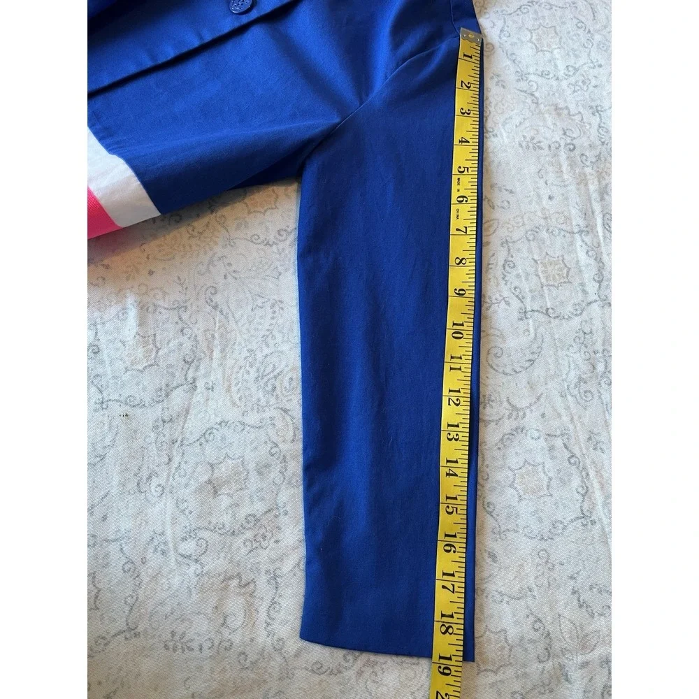 GYMBOREE, Girl 7/8 Blue White Pink, Light Coat, Nautical Anchor, 100% Cotton‎